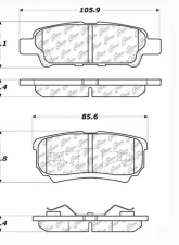 Centric C-Tek Ceramic Brake Pads with Shims 103.10370                                     - 103.10370 - Image 3