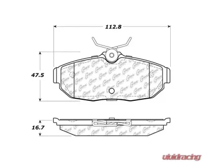Centric C-Tek Ceramic Brake Pads with Shims 103.10820 - 103.10820