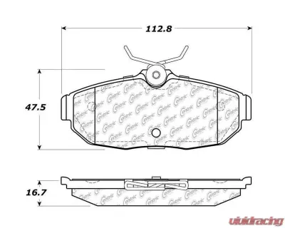 Centric C-Tek Ceramic Brake Pads with Shims 103.10820 - 103.10820