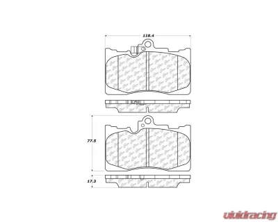 Centric C-Tek Ceramic Brake Pads with Shims 103.11180 - 103.11180