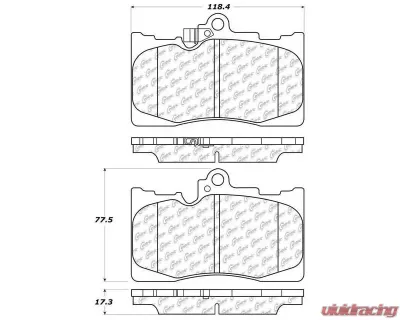 Centric C-Tek Ceramic Brake Pads with Shims 103.11180 - 103.11180