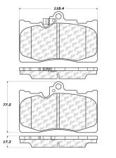 Centric C-Tek Ceramic Brake Pads with Shims 103.11180                                     - 103.11180 - Image 3