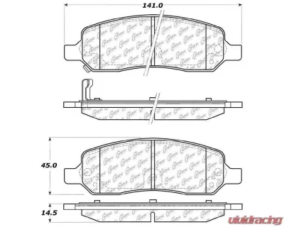 Centric C-Tek Ceramic Brake Pads with Shims 103.11720 - 103.11720