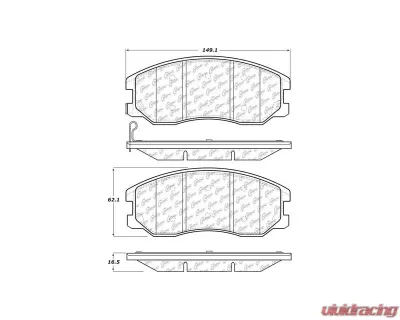 Centric C-Tek Ceramic Brake Pads with Shims 103.12640 - 103.12640