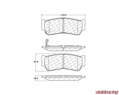 Centric C-Tek Ceramic Brake Pads with Shims 103.12970 - 103.12970