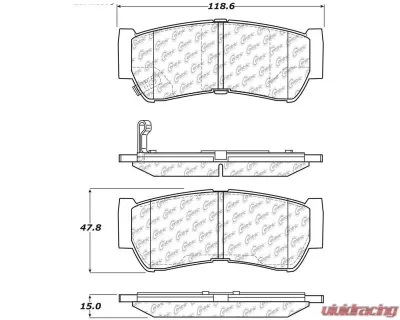 Centric C-Tek Ceramic Brake Pads with Shims 103.12970 - 103.12970