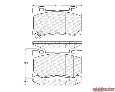 Centric C-Tek Ceramic Brake Pads with Shims 103.13460 - 103.13460