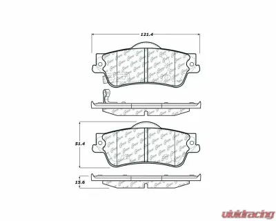 Centric C-Tek Ceramic Brake Pads with Shims 103.13520 - 103.13520