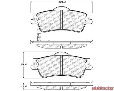 Centric C-Tek Ceramic Brake Pads with Shims 103.13520 - 103.13520