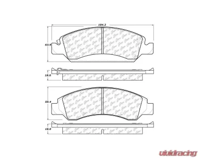Centric C-Tek Ceramic Brake Pads with Shims 103.13630 - 103.13630