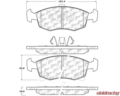 Centric C-Tek Ceramic Brake Pads with Shims 103.15680 - 103.15680