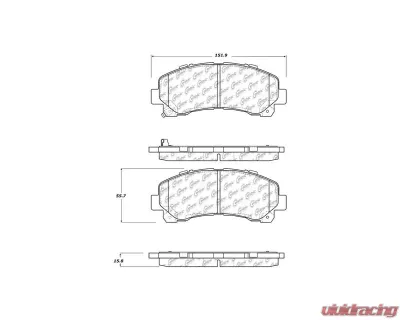 Centric C-Tek Ceramic Brake Pads with Shims 103.16770 - 103.16770