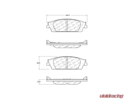 Centric C-Tek Ceramic Brake Pads with Shims 103.17070 - 103.17070