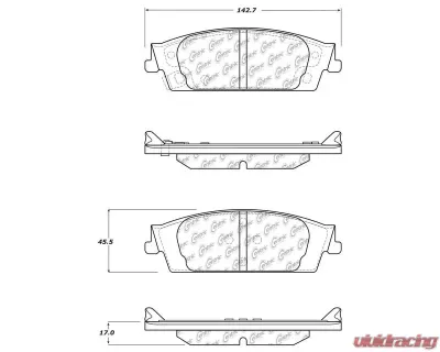 Centric C-Tek Ceramic Brake Pads with Shims 103.17070 - 103.17070