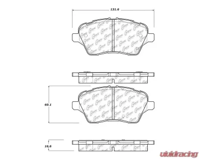 Centric C-Tek Ceramic Brake Pads with Shims 103.17300 - 103.17300
