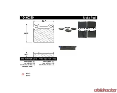 Posi-Quiet Semi-Metallic Brake Pads 104.00310 - 104.00310