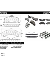 Posi-Quiet Semi-Metallic Brake Pads with Hardware 104.03870                                     - 104.03870 - Image 2
