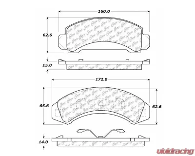 Posi-Quiet Semi-Metallic Brake Pads with Hardware 104.03870 - 104.03870