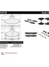 Posi-Quiet Semi-Metallic Brake Pads with Hardware 104.04130                                     - 104.04130 - Image 2