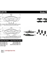 Posi-Quiet Semi-Metallic Brake Pads with Hardware 104.04170                                     - 104.04170 - Image 2