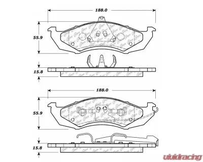 Posi-Quiet Semi-Metallic Brake Pads with Hardware 104.04170 - 104.04170