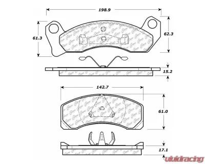 Posi-Quiet Semi-Metallic Brake Pads with Hardware 104.04310 - 104.04310