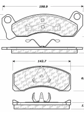 Posi-Quiet Semi-Metallic Brake Pads with Hardware 104.04310                                     - 104.04310 - Image 3