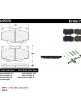 Posi-Quiet Semi-Metallic Brake Pads with Hardware 104.05020                                     - 104.05020 - Image 2