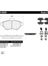 Posi-Quiet Semi-Metallic Brake Pads with Hardware 104.06000                                     - 104.06000 - Image 2