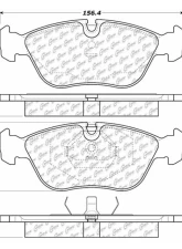 Posi-Quiet Semi-Metallic Brake Pads with Hardware 104.06180                                     - 104.06180 - Image 2