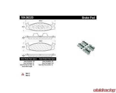Posi-Quiet Semi-Metallic Brake Pads with Hardware 104.06320 - 104.06320