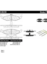 Posi-Quiet Semi-Metallic Brake Pads with Hardware 104.06330                                     - 104.06330 - Image 2