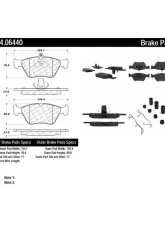Posi-Quiet Semi-Metallic Brake Pads with Hardware 104.06440                                     - 104.06440 - Image 2