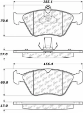 Posi-Quiet Semi-Metallic Brake Pads with Hardware 104.06440                                     - 104.06440 - Image 3