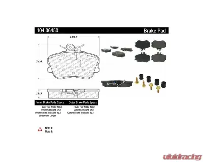 Posi-Quiet Semi-Metallic Brake Pads with Hardware 104.06450 - 104.06450