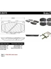 Posi-Quiet Semi-Metallic Brake Pads with Hardware 104.06470                                     - 104.06470 - Image 2
