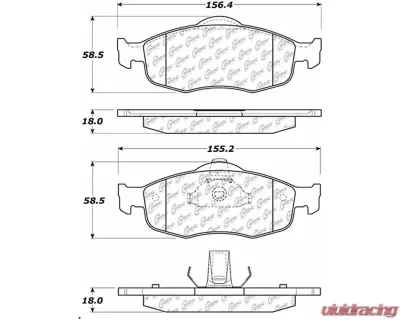 Posi-Quiet Semi-Metallic Brake Pads with Hardware 104.06480 - 104.06480