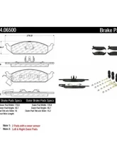 Posi-Quiet Semi-Metallic Brake Pads with Hardware 104.06500                                     - 104.06500 - Image 2