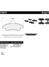 Posi-Quiet Semi-Metallic Brake Pads with Hardware 104.06610                                     - 104.06610 - Image 2