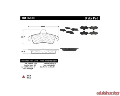 Posi-Quiet Semi-Metallic Brake Pads with Hardware 104.06610 - 104.06610
