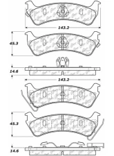 Posi-Quiet Semi-Metallic Brake Pads with Hardware 104.06660                                     - 104.06660 - Image 3