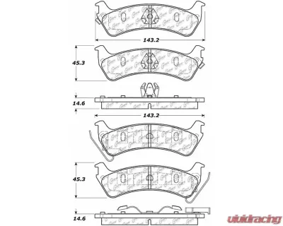 Posi-Quiet Semi-Metallic Brake Pads with Hardware 104.06660 - 104.06660