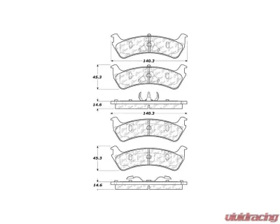 Posi-Quiet Semi-Metallic Brake Pads with Hardware 104.06670 - 104.06670