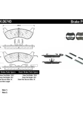 Posi-Quiet Semi-Metallic Brake Pads with Hardware 104.06740                                     - 104.06740 - Image 2