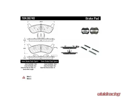 Posi-Quiet Semi-Metallic Brake Pads with Hardware 104.06740 - 104.06740