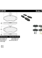 Posi-Quiet Semi-Metallic Brake Pads with Hardware 104.06760                                     - 104.06760 - Image 2