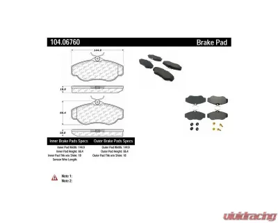 Posi-Quiet Semi-Metallic Brake Pads with Hardware 104.06760 - 104.06760