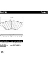 Posi-Quiet Semi-Metallic Brake Pads with Hardware 104.06780                                     - 104.06780 - Image 2