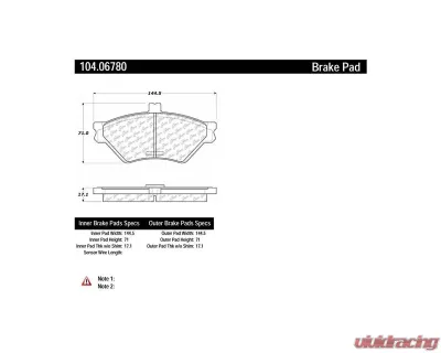 Posi-Quiet Semi-Metallic Brake Pads with Hardware 104.06780 - 104.06780