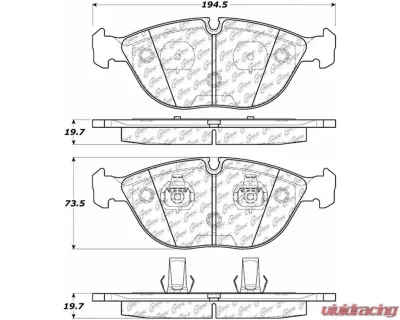 Posi-Quiet Semi-Metallic Brake Pads with Hardware 104.06820 - 104.06820